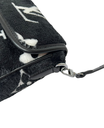 Black Fuzzy LV Shoulder Bag