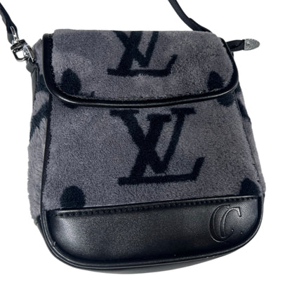 Grey Fuzzy LV Shoulder Bag