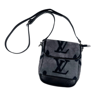 Grey Fuzzy LV Shoulder Bag